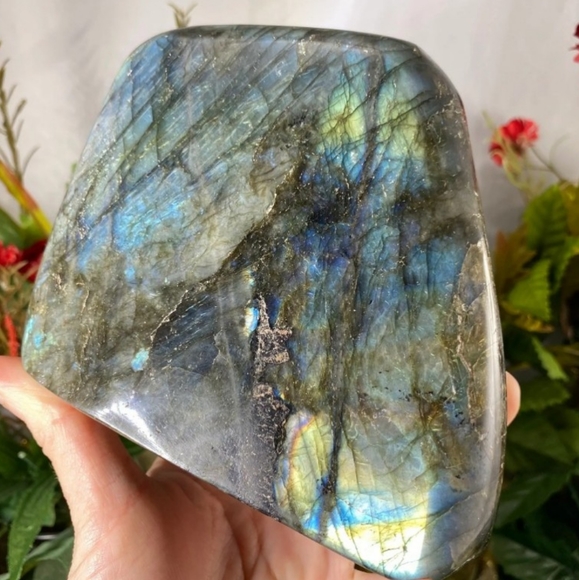 Labradorite 925 Sterling Silver Celtic Cross Handmade Pendant and Necklace 20" - Picture 5 of 7